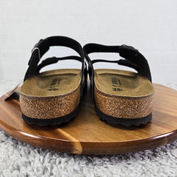 Birkenstock Arizona Birko-Flor Black Patent Leather Double Strap Sandal Mens 44 - Picture 3 of 13